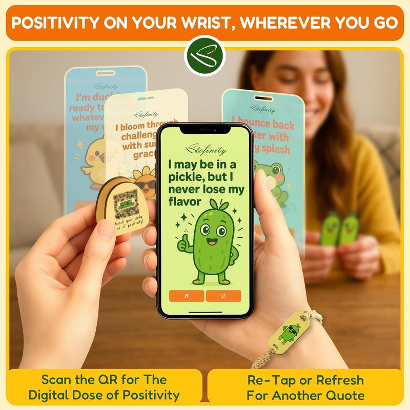 STOFINITY Positive Pickle Affirmation Cards For Teens - Funny Emotional Support Pickle Gifts For Women Friend Sister, Cute Birthday Gifts For Teen Girls Trendy Stuff, Daily Affirmations Jar Desk Decor - Image 5